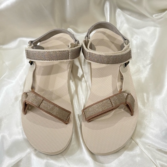 Teva Teva Midform Universal Karina Swan Metallic Multi Cream Size 8 Velcrow - Picture 6 of 15